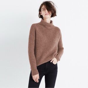 Madewell Southfield mock neck wool blend sweater fawn brown womens S